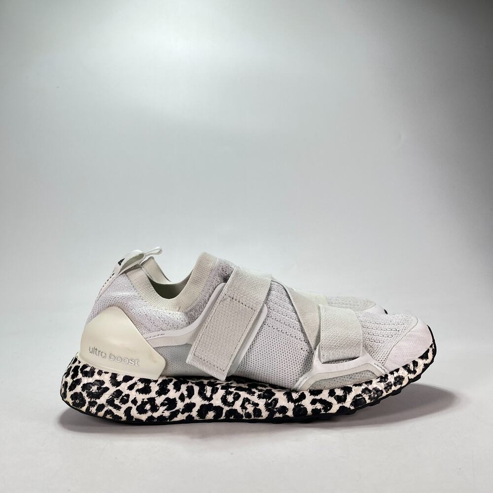adidas Ultra Boost X Stella McCartney White Leopard Print AC7548 Women's Size 10